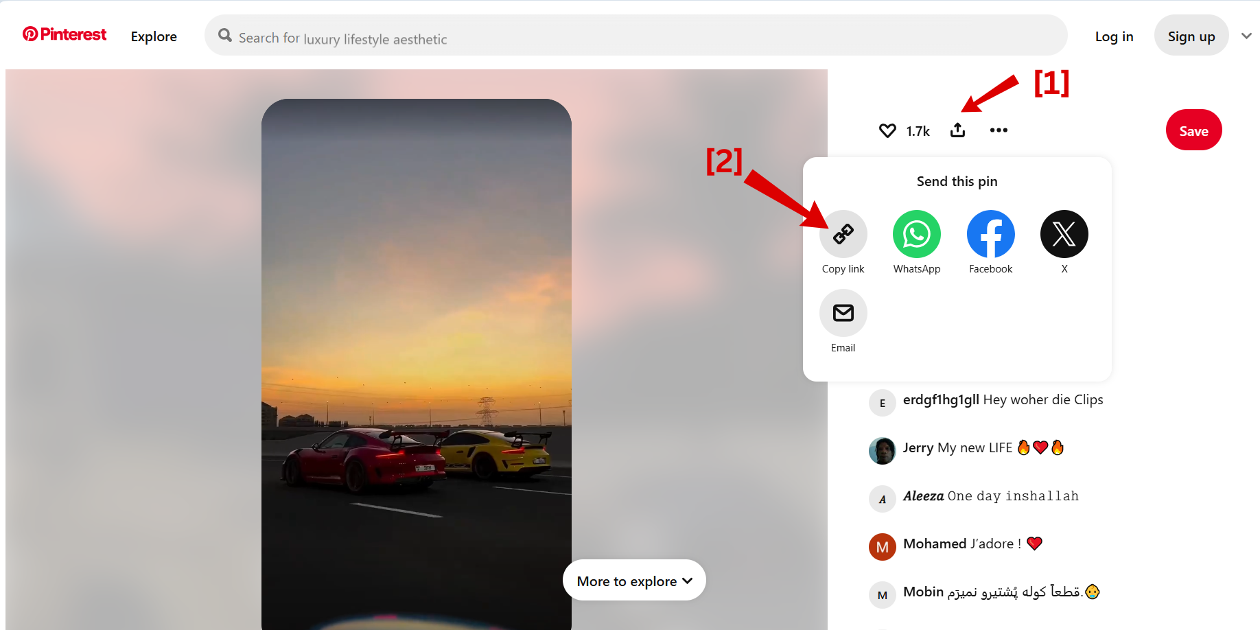 Step 1: copy the pinterest video url