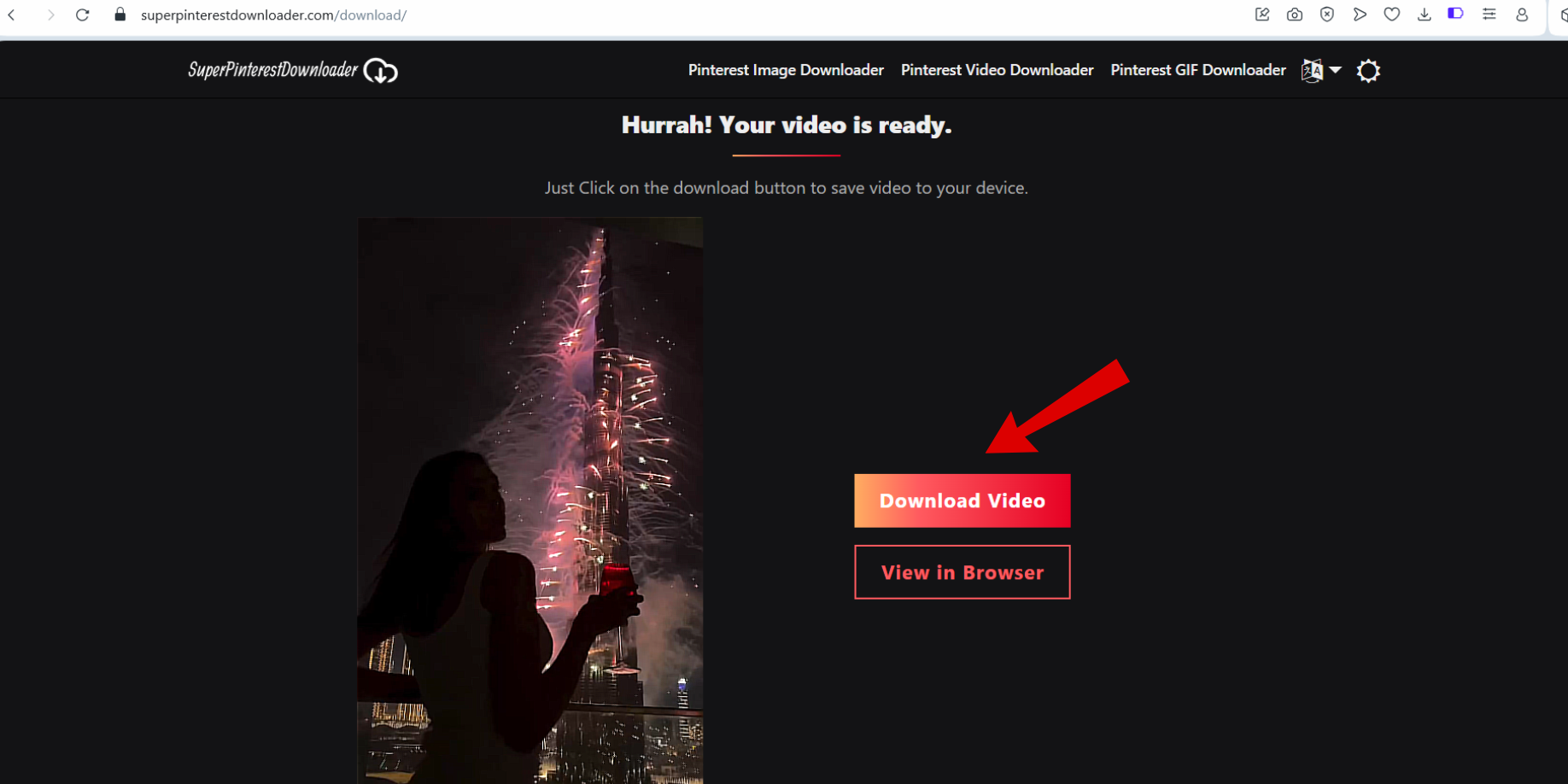 Step 3: download the video